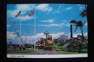491) Oahu Hawaii Kahuku Sugar Mill Sugar Cane Train Locomotive Old Crane