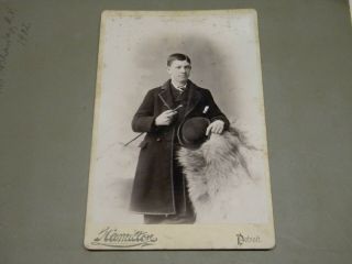 Cdv Cabinet Photo Of A Young Man With A Swagger Stick And Bowler Hat
