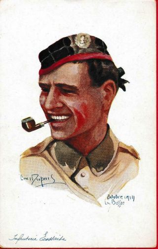 Ww1,  Scottish Soldier,  Vintage French Wwi Postcrd