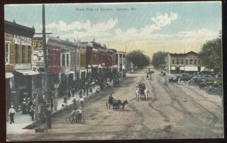 Early Picture Post Card,  West Side Of Square,  Lamar,  Mo.  Taylor Photo Gallery,