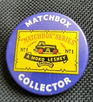 Vintage Matchbox Collector Pin.  A Moko Lesney Product.  Made In England.