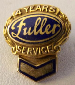 Vintage Fuller Brush Co 14k Gold Filled Enamel 4 Year Service Lapel Pin