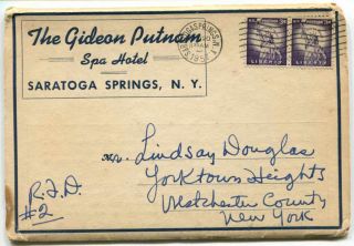 Postcard Folder Gideon Putnam Spa Hotel,  Saratoga Springs Ny York 1957