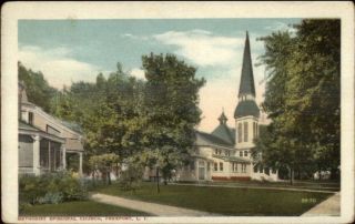 Freeport Long Island Ny Me Church C1920 Postcard