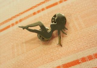 Silver Toned Nude Mud Flap Girl Pin Previously Owned