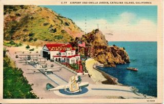 Santa Catalina Island Ca Airport - Flying Boats Postcard 1931
