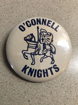 Vintage O’connell Knights High School Mascot Pin Back Button Athletics Virginia