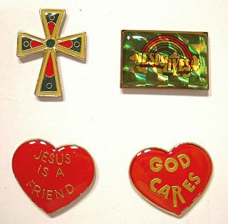 Jesus God Cross Vintage Christian Pins From The 80 