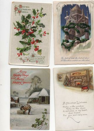 26 Vintage Christmas Greetings Postcards: