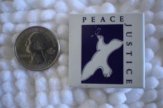 Justice & Peace Dove Anti Nuclear Weapons War Pin Pinback Button 23151