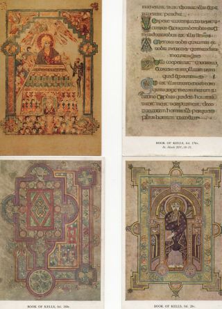 14 Art Postcards: The Book Of Kells Medieval Illuminated Manuscripts Caligraphy