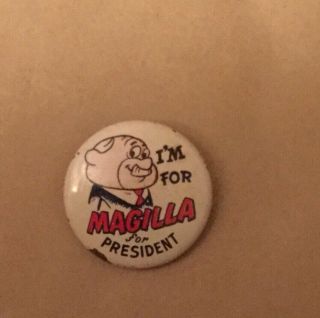 1964 Vintage Mr.  Peebles Magilla For President Political Satire Badge Pin Button