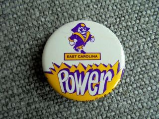 Vintage 1987 East Carolina University Pirate Power Pinback Button