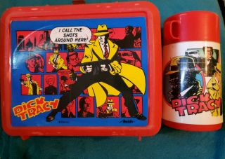 Vintage Dick Tracy Lunchbox And Thermos