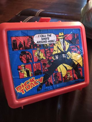 VINTAGE DICK TRACY LUNCHBOX WITH THERMOS by ALADDIN PLASTIC 2
