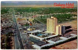 Aerial View The Strip,  Sahara Hotel,  Las Vegas Nv Nevada 1960s