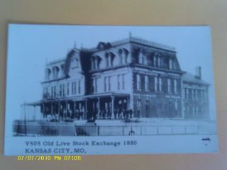 Rare 1880 Rppc Postcard Live Stock Exchange Store Front Bank Of Kansas City Sign