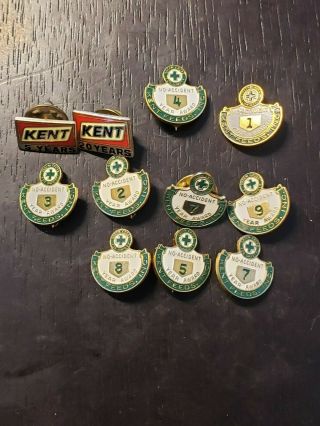 Lof Of 11 Kent Feeds Company Hat/ Lapel Pins