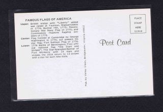 Famous American Flags - Historic Old Glory - Liberty - Don ' t Tread On Me - POSTCARD 2