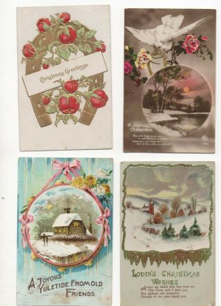 39 Vintage Christmas Greeting Postcards: