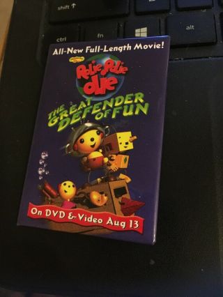 Vintage Pin - Rolie Polie Olie,  The Great Defender Of Fun,  On Dvd And Video