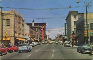 (942) View Of Main Street Looking North Pueblo Colorado Old Car 1950s Postcard