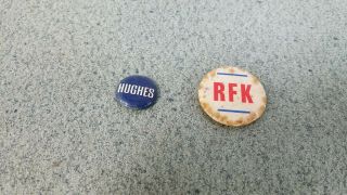 Vintage Pinback Button R.  F.  K.  Robert F.  Kennedy / Hughes
