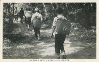 1952 Postcard - Out For A Hike - Camp Alice Merritt - East Hartland Ct