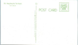 HONG KONG,  China KAI TAK AIRPORT Plane Landing c1960s Cars Postcard 2