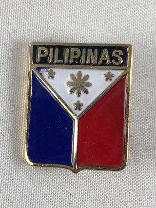Vintage Philippines Pilipinas Flag Metal Enamel Lapel Pin 3
