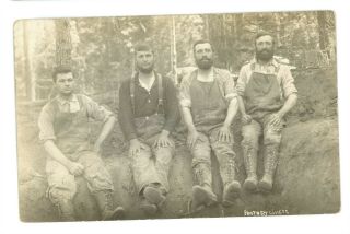 Rppc Men Laborers Middleburg? Pa Snyder County Real Photo Postcard
