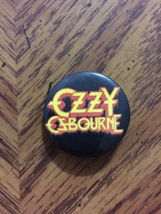 Vintage 1983 Ozzy Osbourne Pinback Button 1.  25”