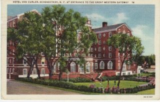 Vintage Postcard C1937 Hotel Van Curler Schenectady,  Ny York