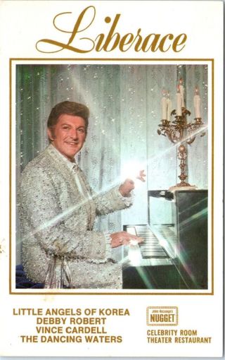 Sparks,  Nv Nevada Liberace Appearing At The Nugget Casino 1976 Postcard