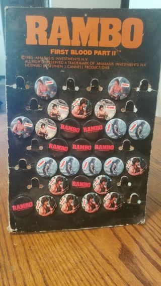 Rare,  Rambo First Blood Part 2 Display With Buttons Htf 1985.