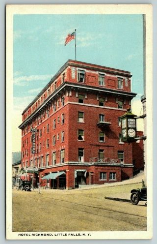 Little Falls York Hotel Richmond Herkimer County Trust Co Bank Clock 1916