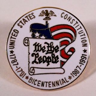 87 - 91 United States Constitution Bicentennial Patriotic 1 " Lapel Pin Buy It Now