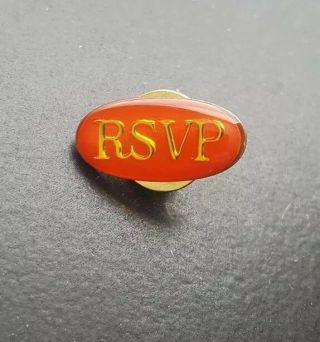 Red And Gold  Rsvp  Pin,  3/4  L X 3/8 " H Pin Lapel Pin Hat Pin Brooch