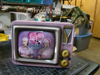 I Love Lucy Metal Lunch Box Episode 39 Job Switching Tv Shaped Collectible Tins