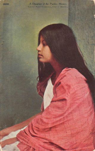 Indian Girl A Daughter Of The Pueblo Mexico Sonora News Co.  Postcard 1909