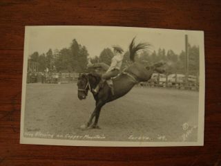 Old Rppc Photo Postcard Rodeo Cowboy Wag Blessing On Copper Mountain Eureka Ca