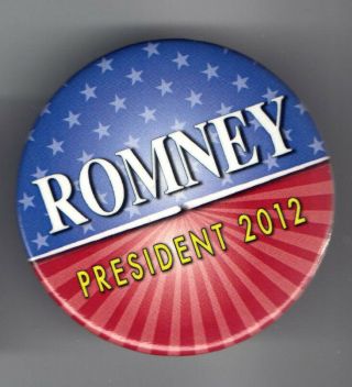 Romney President 2012 Pin Patriotic Logo Campaign Pinback 2.  25 Inch
