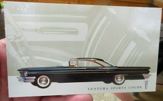 Late 1950s Pontiac Ventura Sports Coupe Auto Car Advertising Postcard