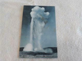 Blue Tint Old Faithful Yellowstone National Park 1309 Postcard