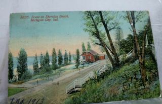 Indiana In Sheridan Beach Michigan City Postcard Old Vintage Card View Standard