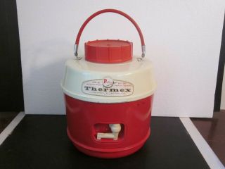 Vtg Poloron Thermex 1 Gallon Insulated Hot & Cold Picnic Cooler Jug Made In Usa
