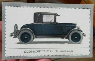 Ca 1920 Oldsmobile Six De Luxe Coupe Auto Car Advertising Postcard