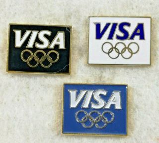 Sponsor 3 Pins " Visa " For ???? Olympic Games Htf