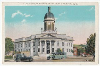 Murphy,  North Carolina - Cherokee County Court House - C1920s/30s Postcard