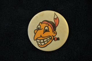 Cleveland Indians Pinback " Comic Chief Wahoo " 